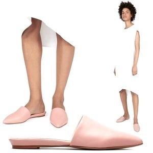 NEW Everlane The Pointed Slide in Pastel Pink Leather Size 7- Made in Italy 💖